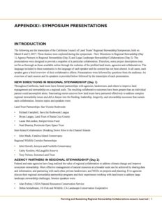 Appendix of symposium presentations cover page